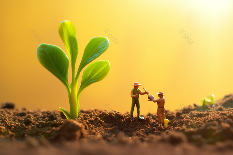 创意土壤里正在种植的农民和庄稼,高清,摄影图,摄影图片,图片大全,摄影图免费下载